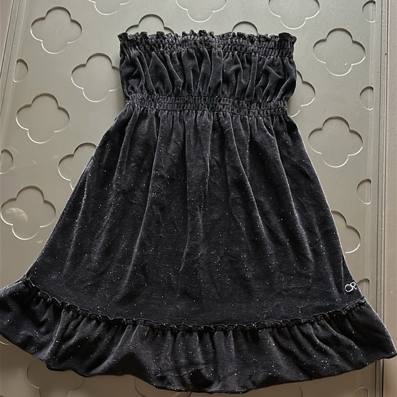 OCEAN PACIFIC Black Metallic Swim Coverup Dress Womens Size XS Strapless - Picture 11 of 11